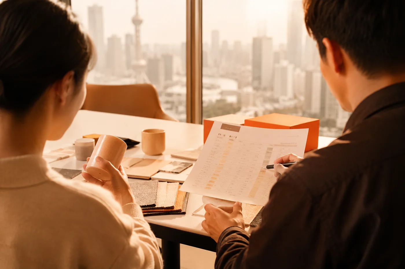 Business partners discussing China sourcing cooperation