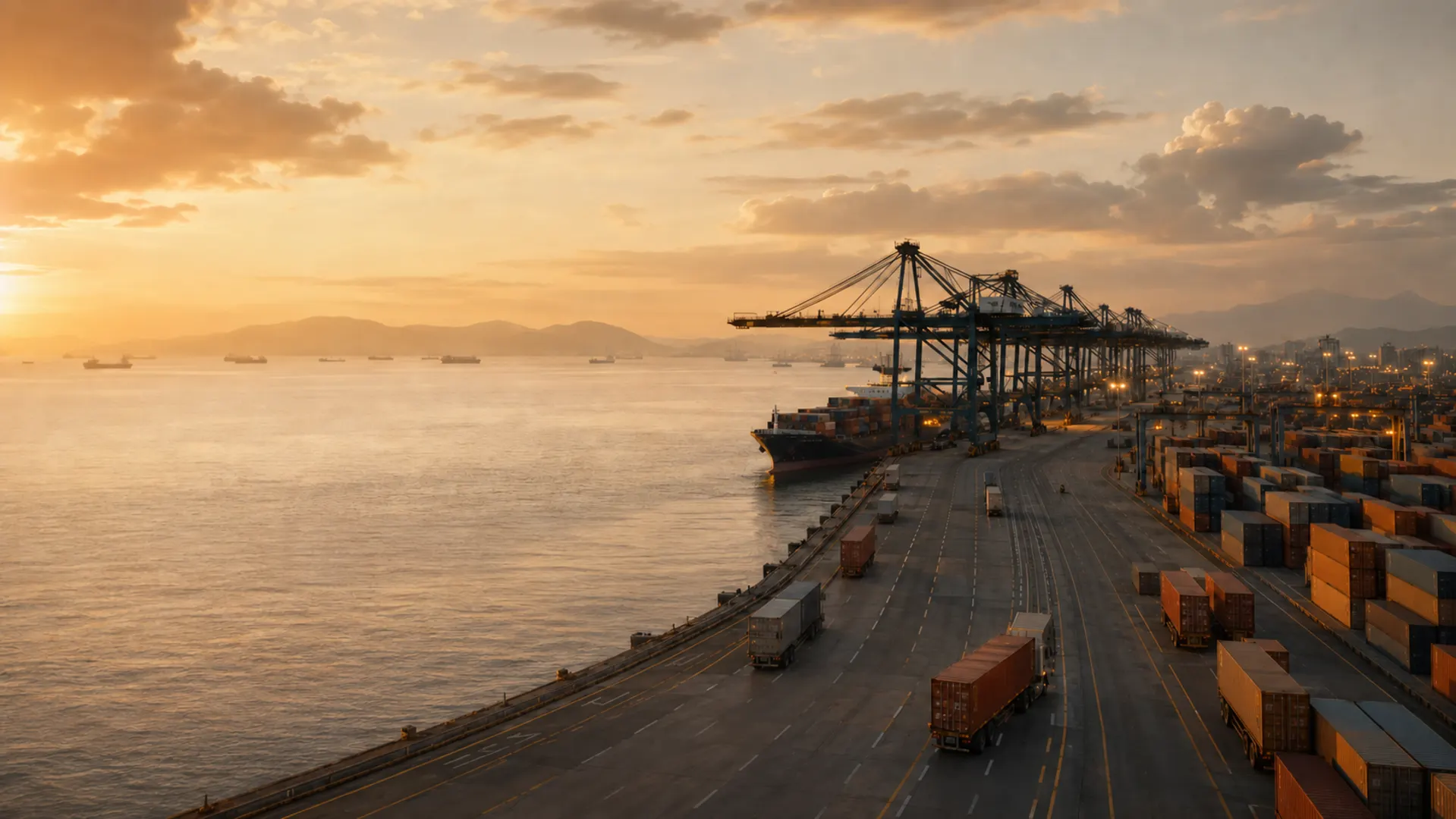 Container port connecting Chinese manufacturing with global buyers